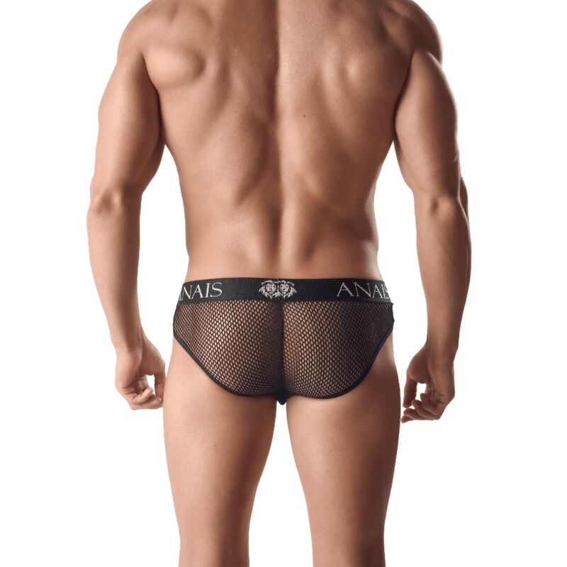 Slip en cuir et mesh noir Ares — ANAIS MEN SLIP & THONG