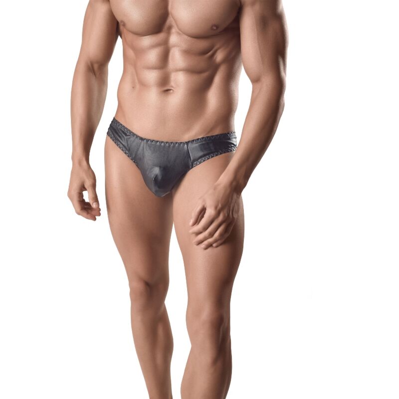 String en cuir noir pour homme — ANAIS MEN SLIP & THONG