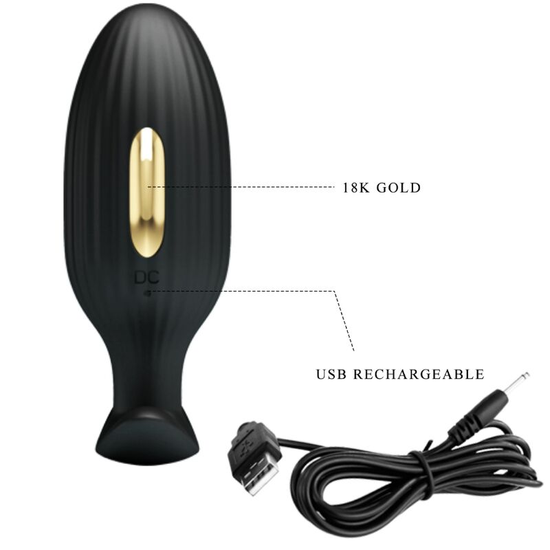 Plug anal connecté contrôlé par application Jefferson noir — PRETTY LOVE BOTTOM