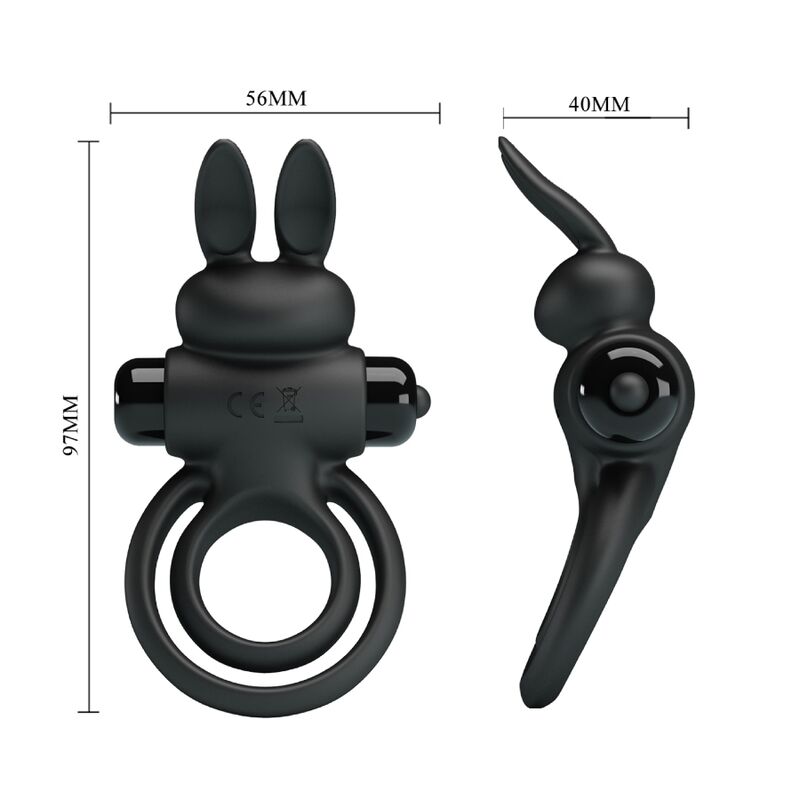 Anneau pénien vibrant lapin double stimulation — PRETTY LOVE PARTY UP