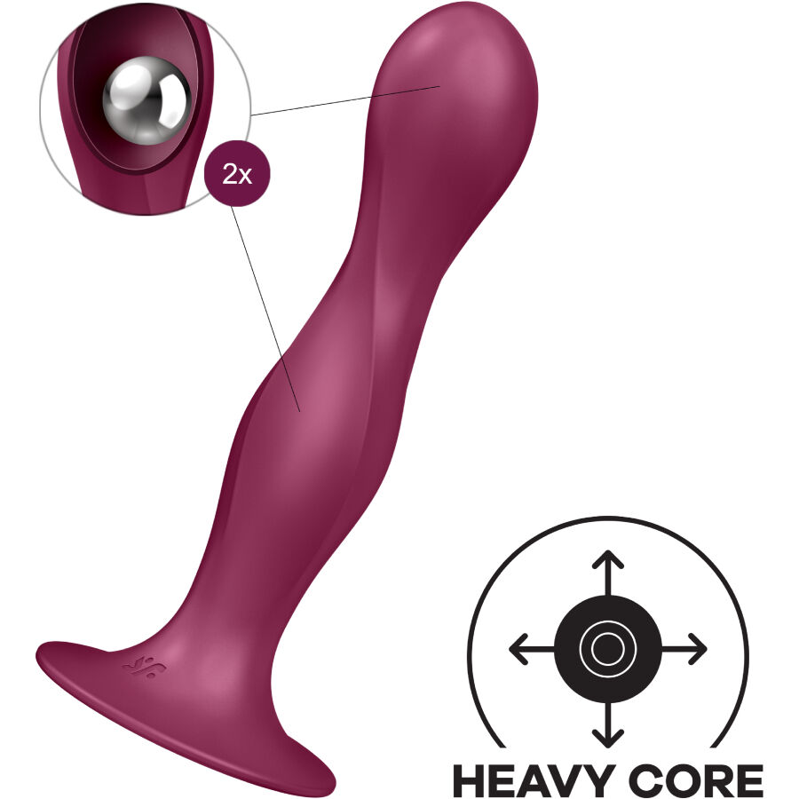 Gode double boules lestées en silicone — SATISFYER PLUGS