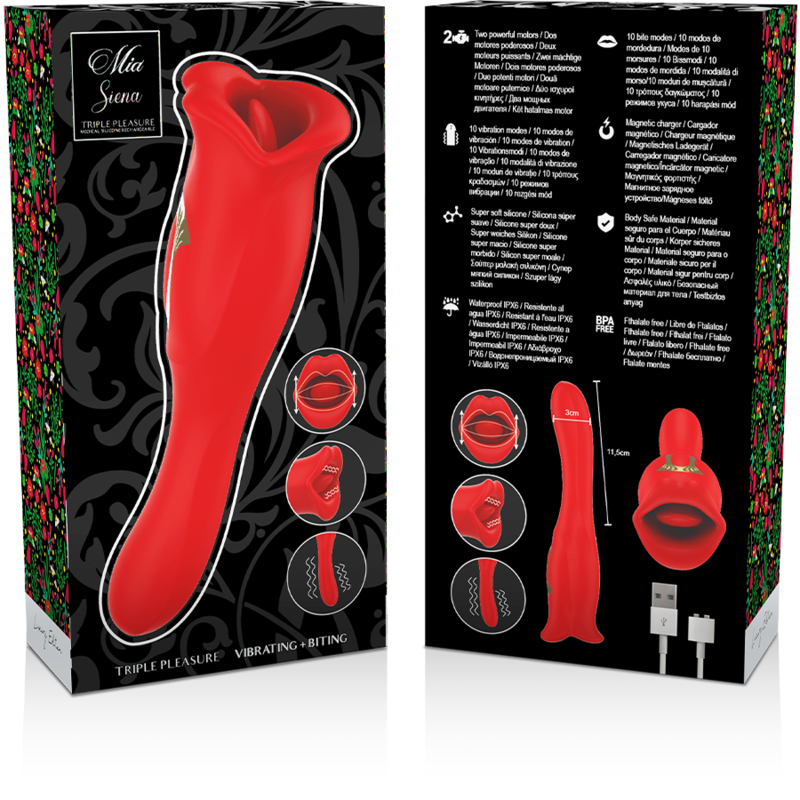 Stimulateur vibrant avec morsure triple plaisir — MIA