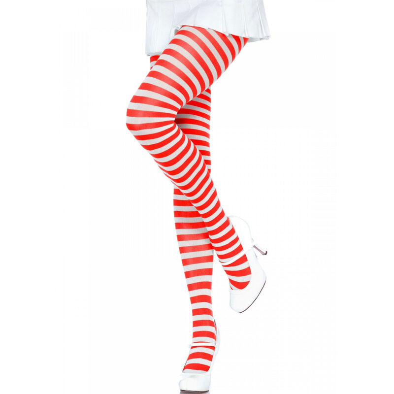 Collants rayés rouges et blancs — LEG AVENUE HOSIERY