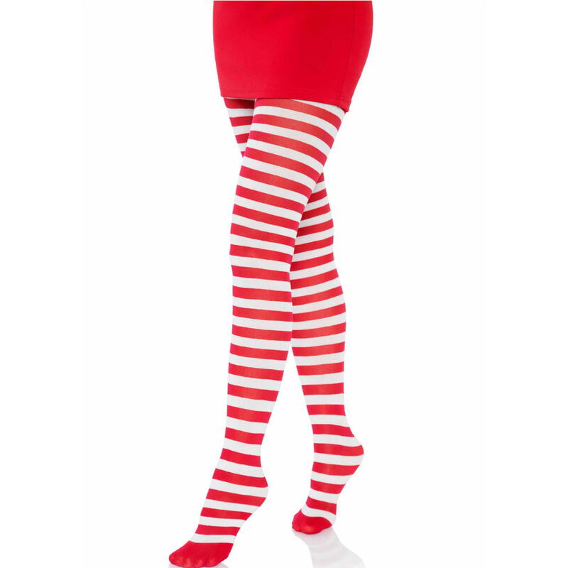 Collants rayés rouges et blancs — LEG AVENUE HOSIERY