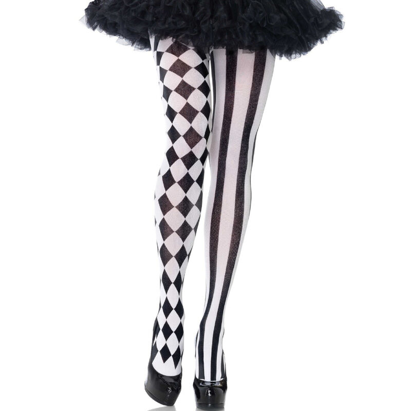Collants arlequin noir et blanc — LEG AVENUE HOSIERY