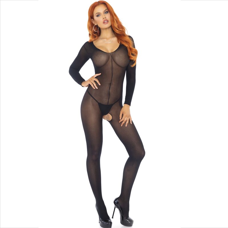 Body stocking à manches longues noir — LEG AVENUE BODYSTOCKINGS