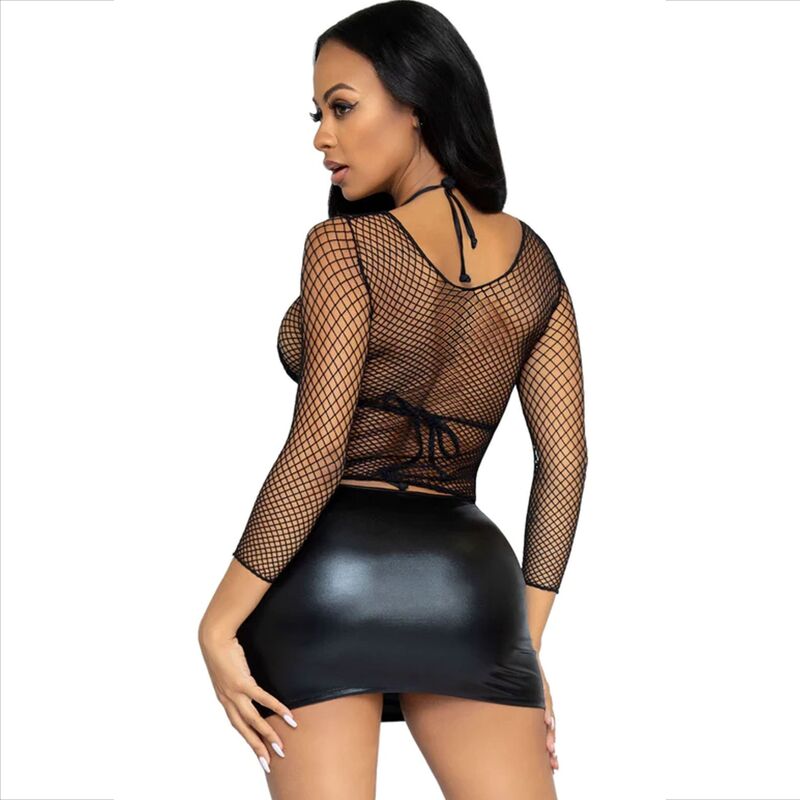Top résille à manches longues noir — LEG AVENUE ACCESSORIES