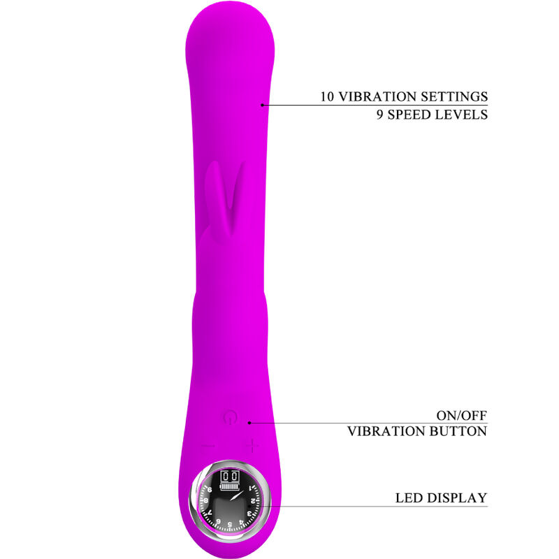 Vibrateur lapin et point G rechargeable violet — PRETTY LOVE FLIRTATION
