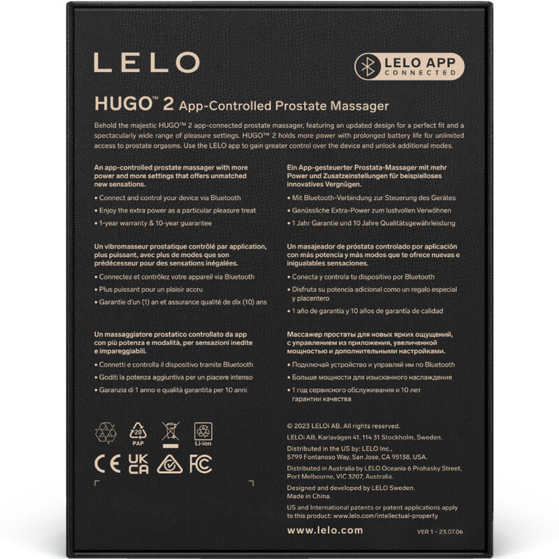 Masseur de prostate connecté Hugo 2 — LELO