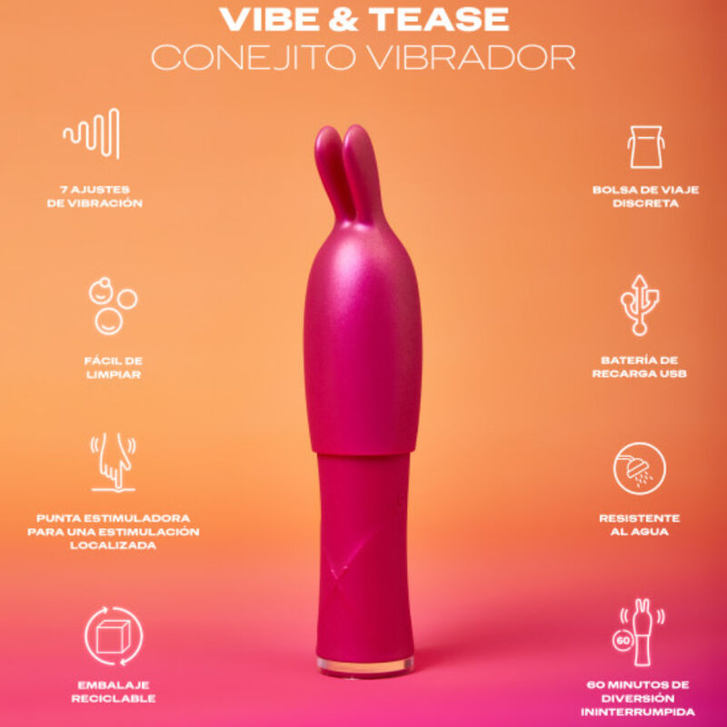 Vibromasseur bunny multi-vitesses Vibe & Tease — DUREX TOYS