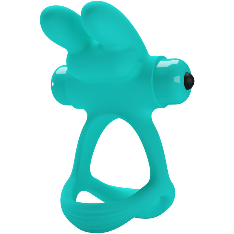 Anneau vibrant avec stimulant clitoridien lapin vert — PRETTY LOVE MALE