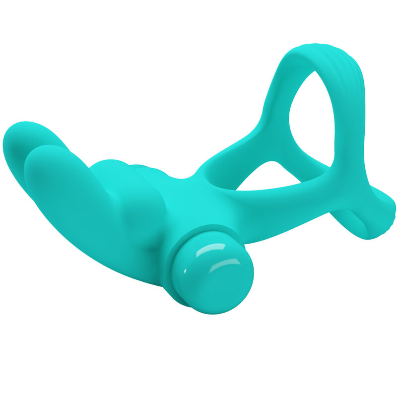 Anneau vibrant avec stimulant clitoridien lapin vert — PRETTY LOVE MALE