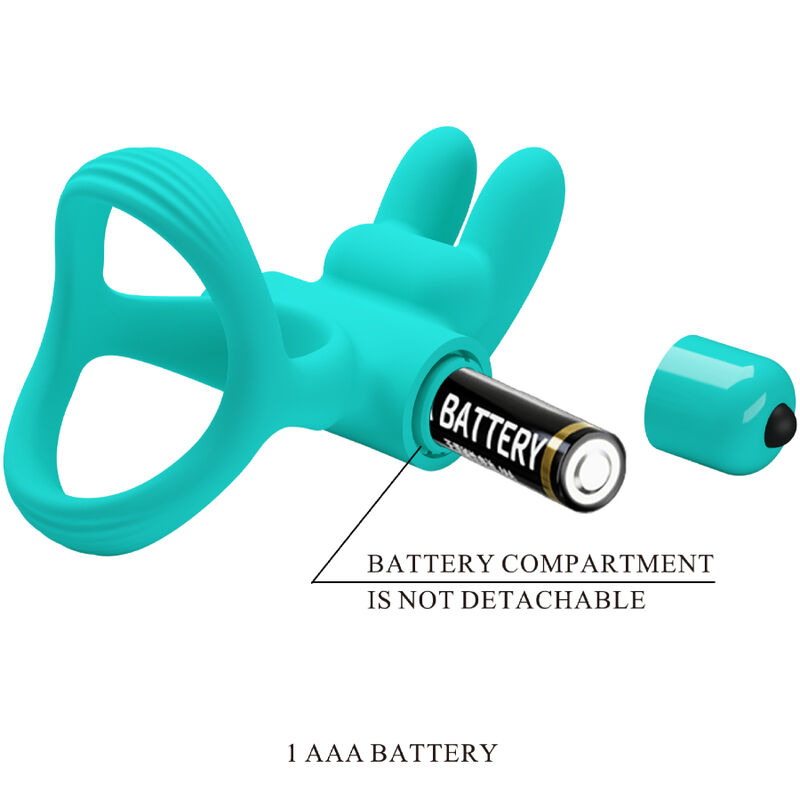 Anneau vibrant avec stimulant clitoridien lapin vert — PRETTY LOVE MALE
