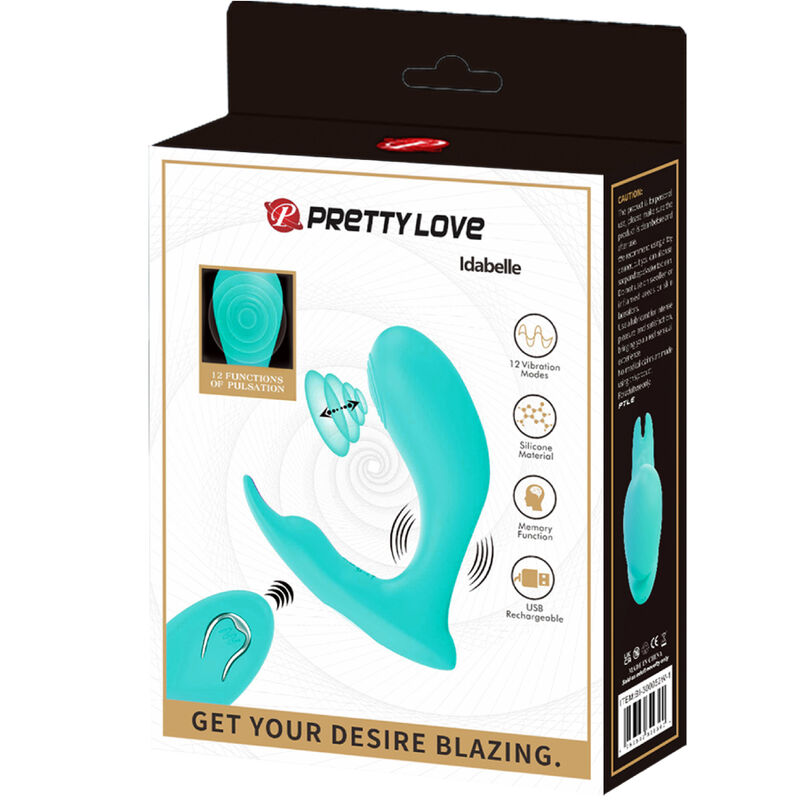 Télécommande vibrante et pulsatile Idabelle bleu — PRETTY LOVE BOTTOM