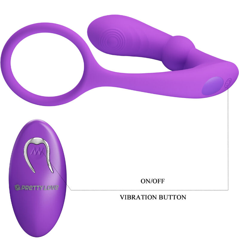 Bague Warren vibrante et plug anal violet — PRETTY LOVE BOTTOM