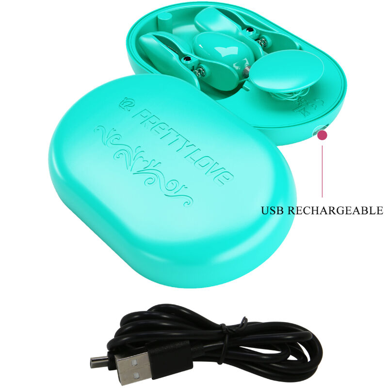 Pinces à électrostimulation vibrantes bleues — PRETTY LOVE FLIRTATION