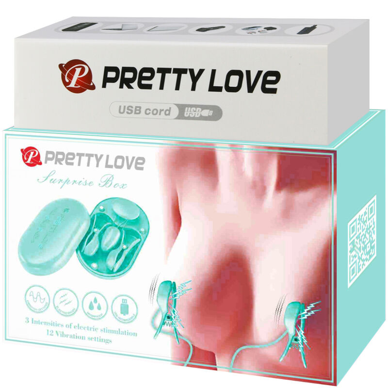 Pinces à électrostimulation vibrantes bleues — PRETTY LOVE FLIRTATION