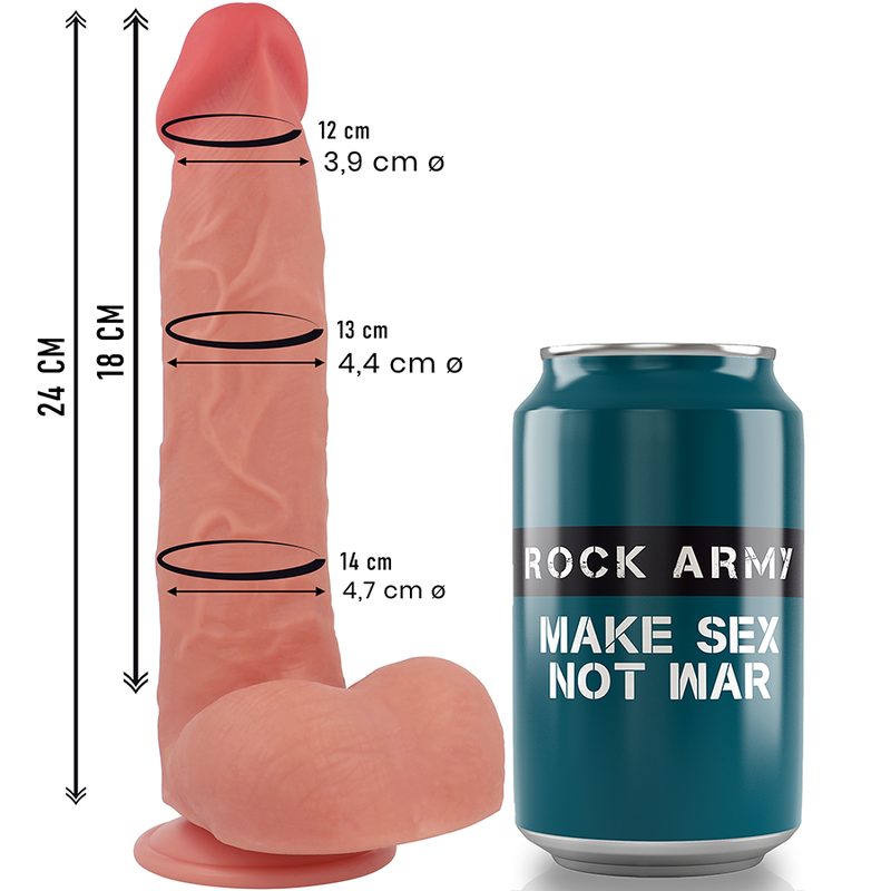 Godemichet réaliste en silicone liquide 24 cm — ROCK ARMY