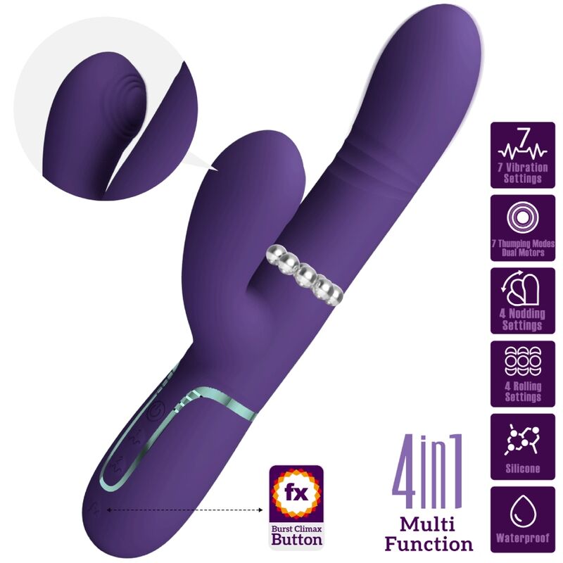 Vibrateur multifonction rabbit G-spot violet — PRETTY LOVE FLIRTATION