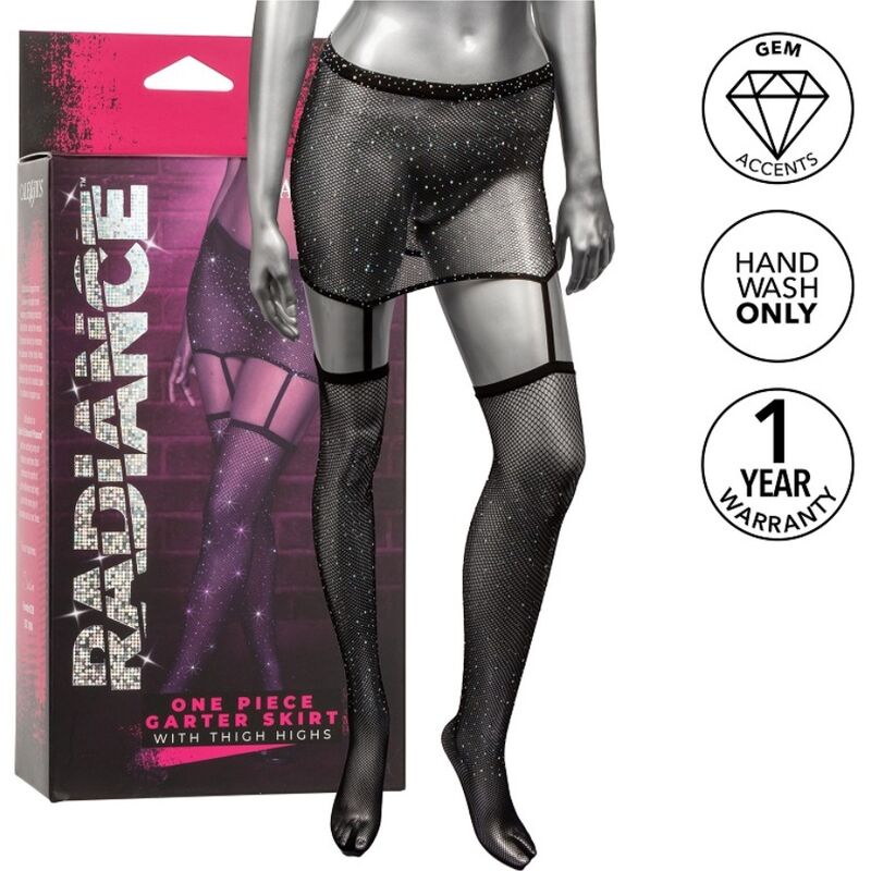 Ensemble jupe jarretières et bas hauts Radiance — Calexotics