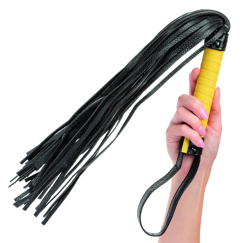Fouet BDSM à pompons en cuir végétalien — CALEXOTICS