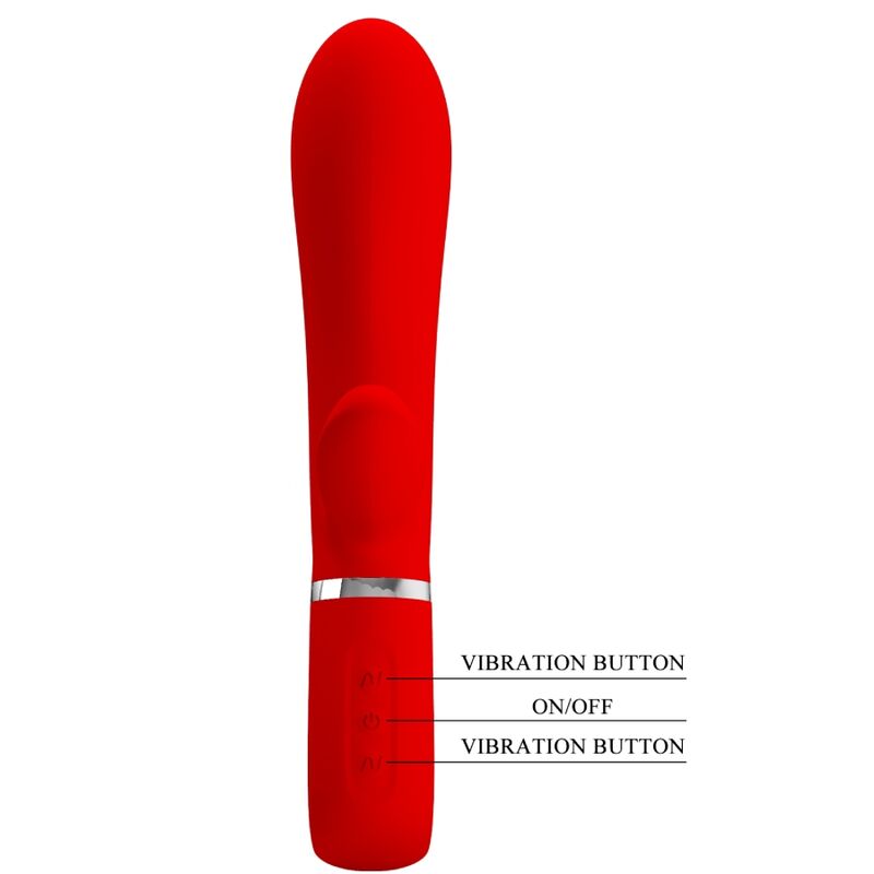 Vibromasseur G-spot multifonction à oreilles de lapin rouge — PRETTY LOVE FLIRTATION