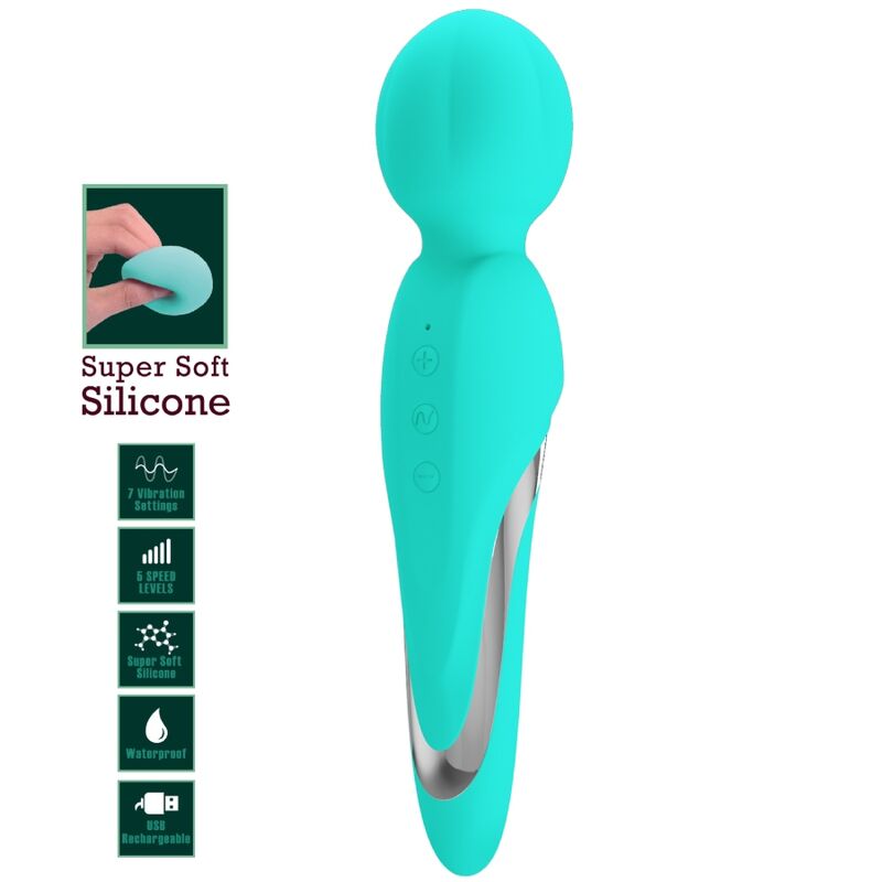 Masseur wand vibrant aqua vert — PRETTY LOVE FLIRTATION