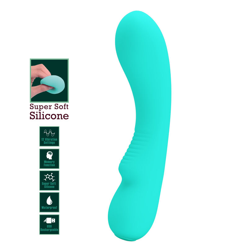 Vibrateur rechargeable Prescott vert aqua — PRETTY LOVE SMART