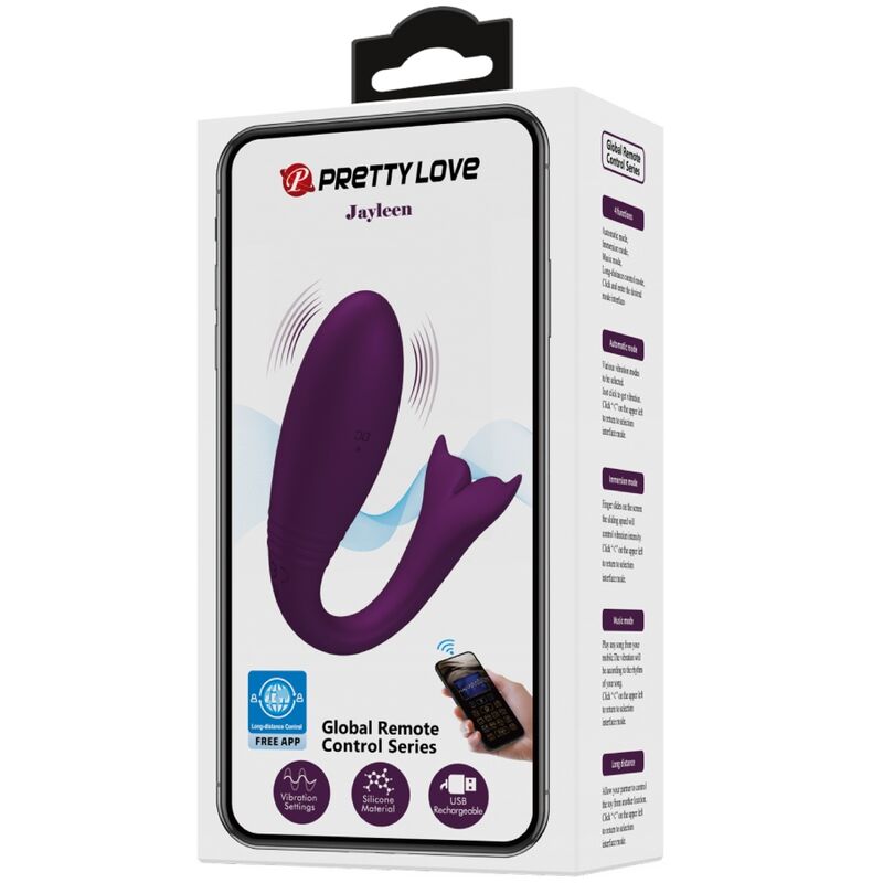 Vibromasseur couple à queue de baleine connecté — PRETTY LOVE LED