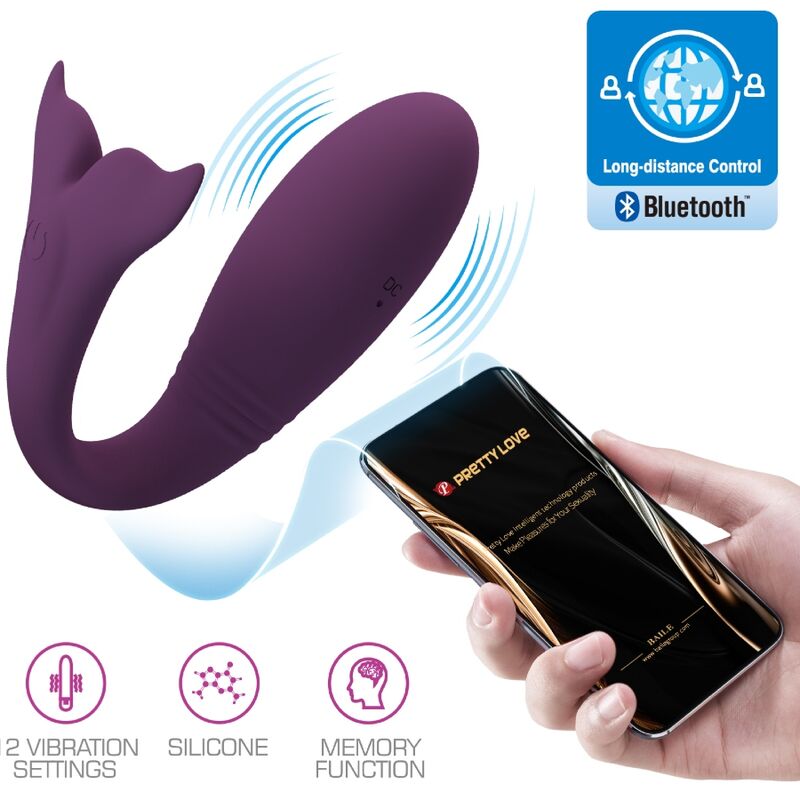 Vibromasseur couple à queue de baleine connecté — PRETTY LOVE LED