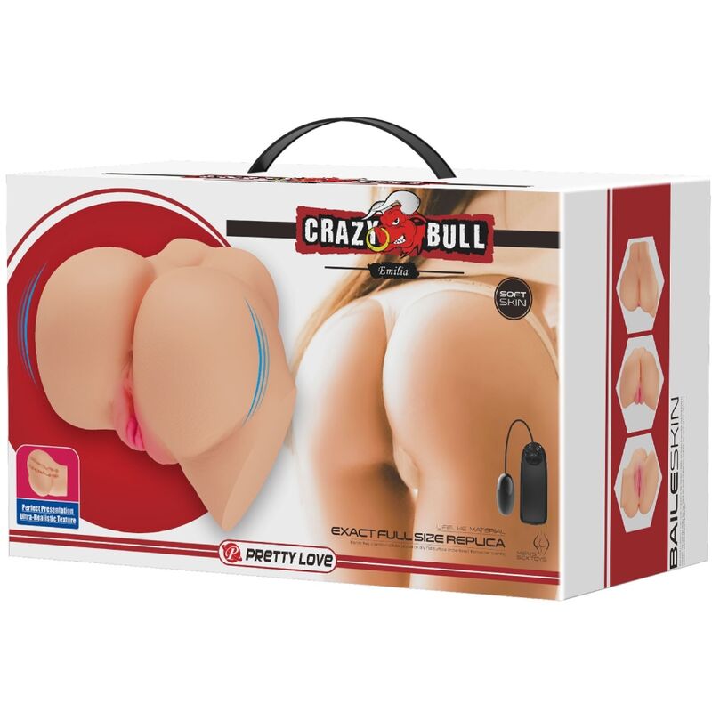 Masturbateur double réaliste Emilia avec vibration — CRAZY BULL