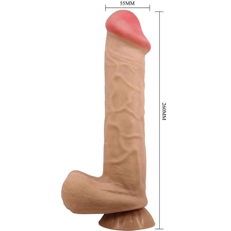 Consolador realista com pele deslizante e ventosa 26 cm — PRETTY LOVE HIGH GRADE