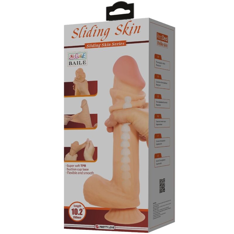 Consolador realista com pele deslizante e ventosa 26 cm — PRETTY LOVE HIGH GRADE