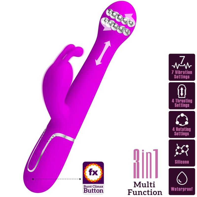Vibromasseur rabbit 3 en 1 à double stimulation — PRETTY LOVE FLIRTATION