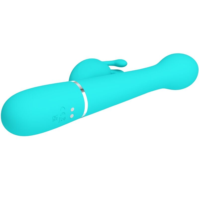 Vibrateur rabbit 3-en-1 multifonction vert aqua — PRETTY LOVE FLIRTATION