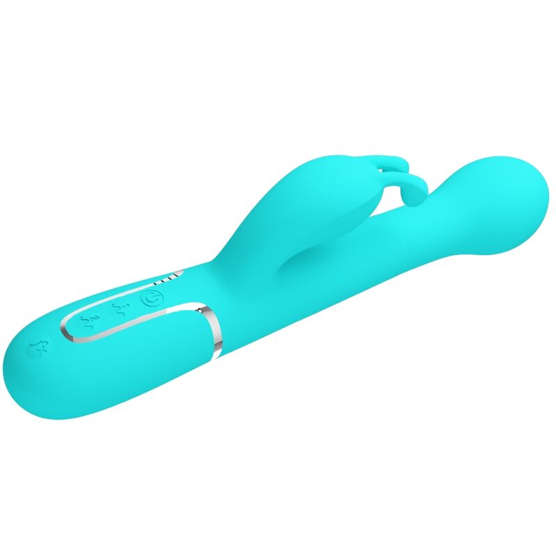 Vibrateur rabbit 3-en-1 multifonction vert aqua — PRETTY LOVE FLIRTATION