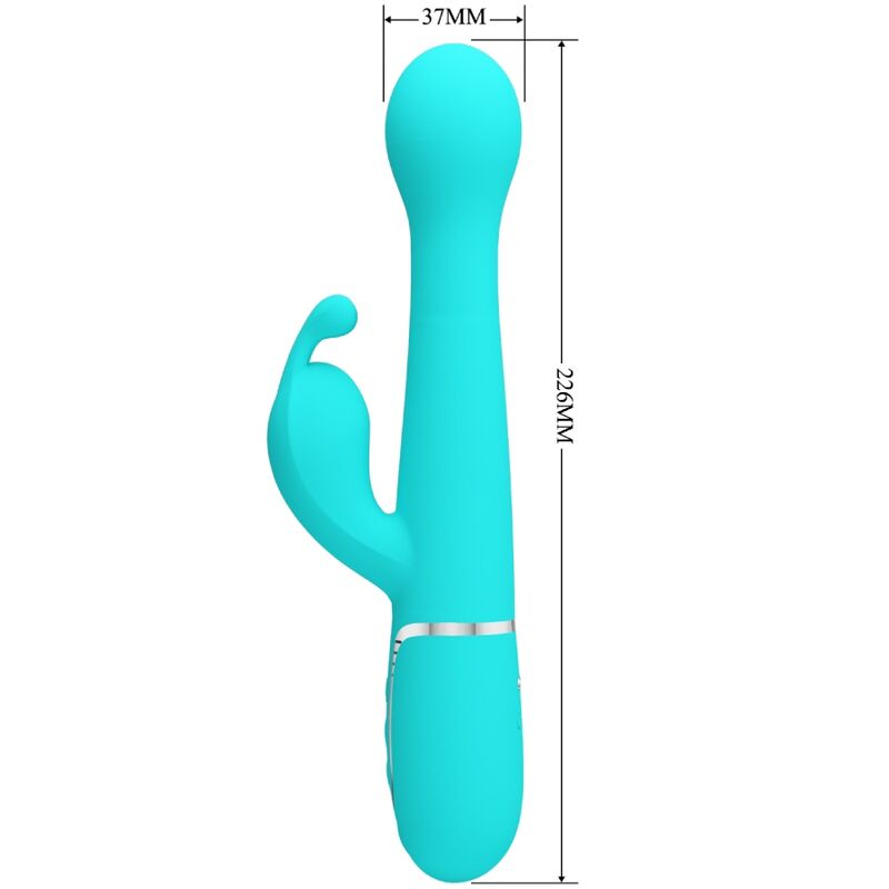 Vibrateur rabbit 3-en-1 multifonction vert aqua — PRETTY LOVE FLIRTATION
