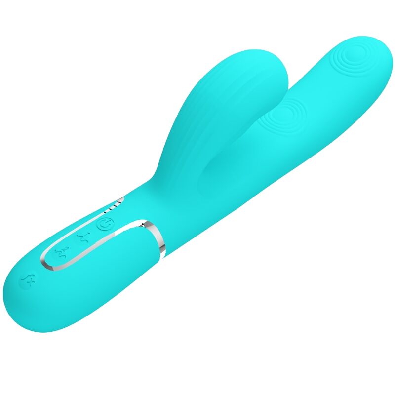 Vibromasseur rabbit 3-en-1 point g vert aqua — PRETTY LOVE FLIRTATION