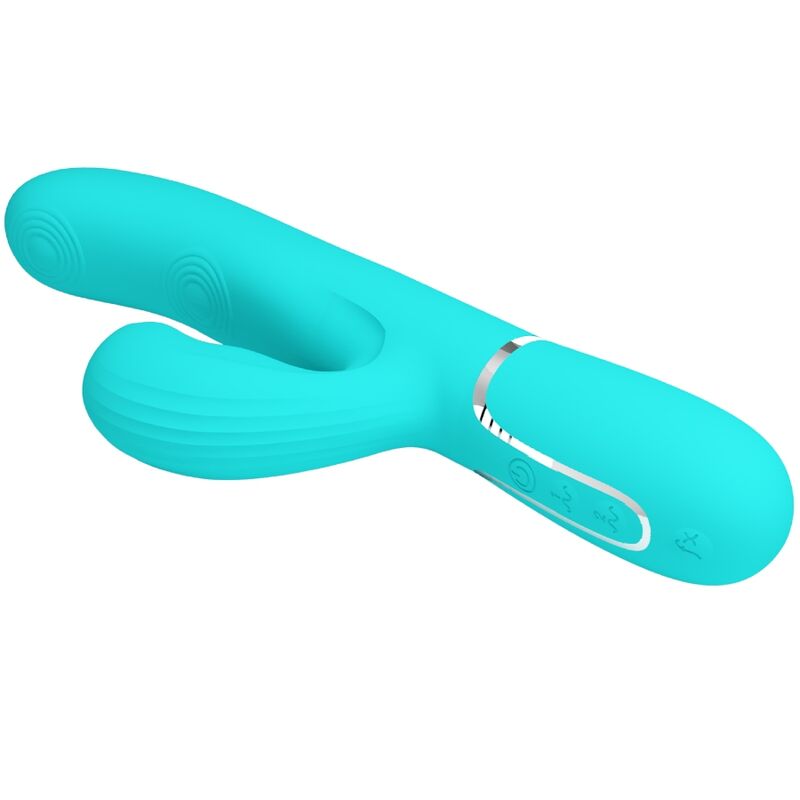 Vibromasseur rabbit 3-en-1 point g vert aqua — PRETTY LOVE FLIRTATION