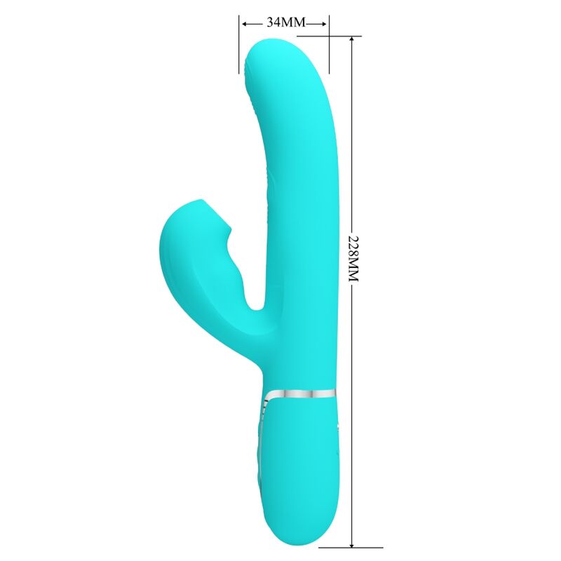 Vibromasseur rabbit 3-en-1 point g vert aqua — PRETTY LOVE FLIRTATION