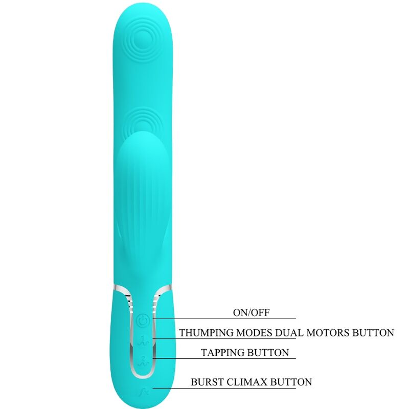 Vibromasseur rabbit 3-en-1 point g vert aqua — PRETTY LOVE FLIRTATION