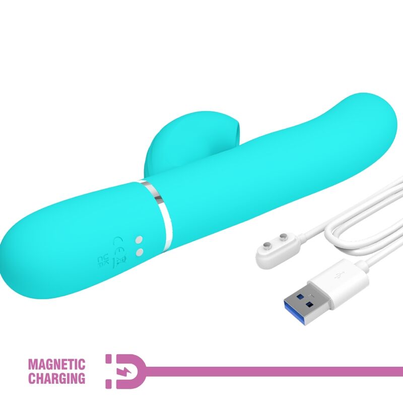 Vibromasseur rabbit 3-en-1 point g vert aqua — PRETTY LOVE FLIRTATION