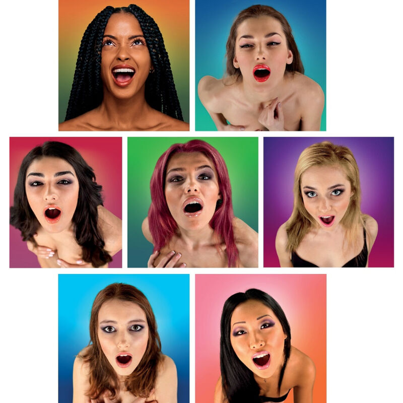 Set aus 7 extra großen Seidentüchern mit verführerischen Frauenmotiven — SPENCER & FLETWOOD