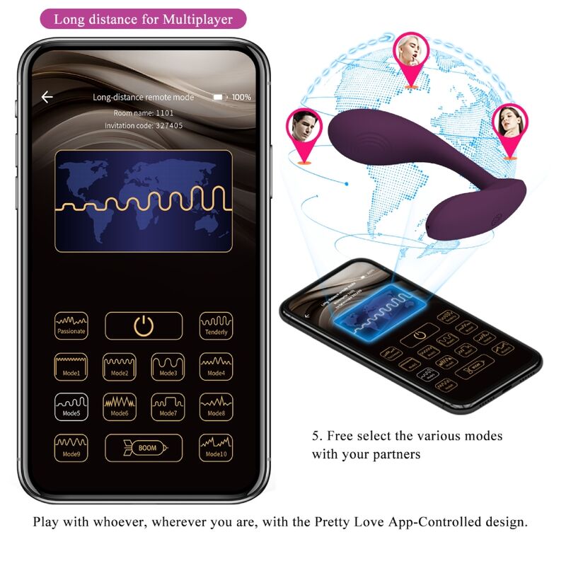 Vibrateur point G connecté rechargeable lilas — PRETTY LOVE FLIRTATION