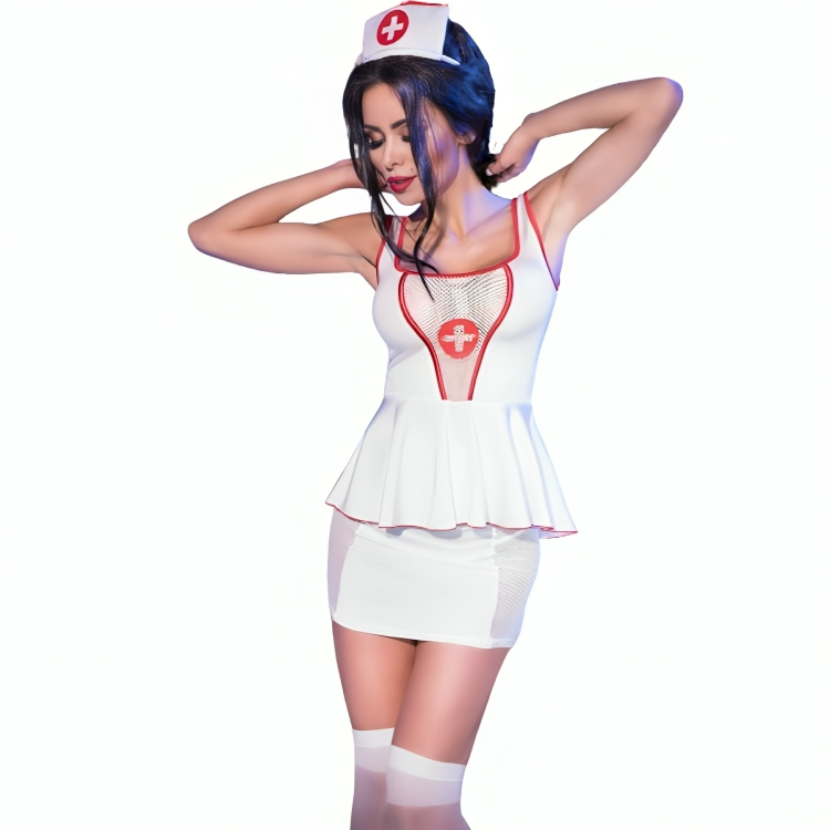 Ensemble infirmière sexy avec haut, jupe et accessoires — CHILIROSE COSTUMES