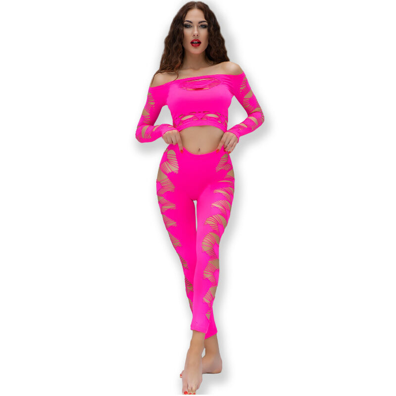 Ensemble sans couture haut et legging fuchsia — CHILIROSE SETS