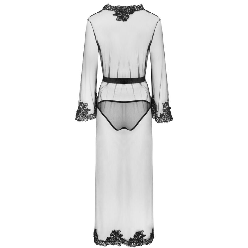 Schwarzes Stickereiset mit Negligee und Slip — LIVCO CORSETTI SETS