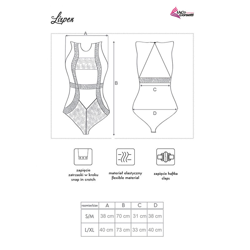 Body negro transparente con encaje y cinturón con tachuelas — LIVCO CORSETTI BODIES