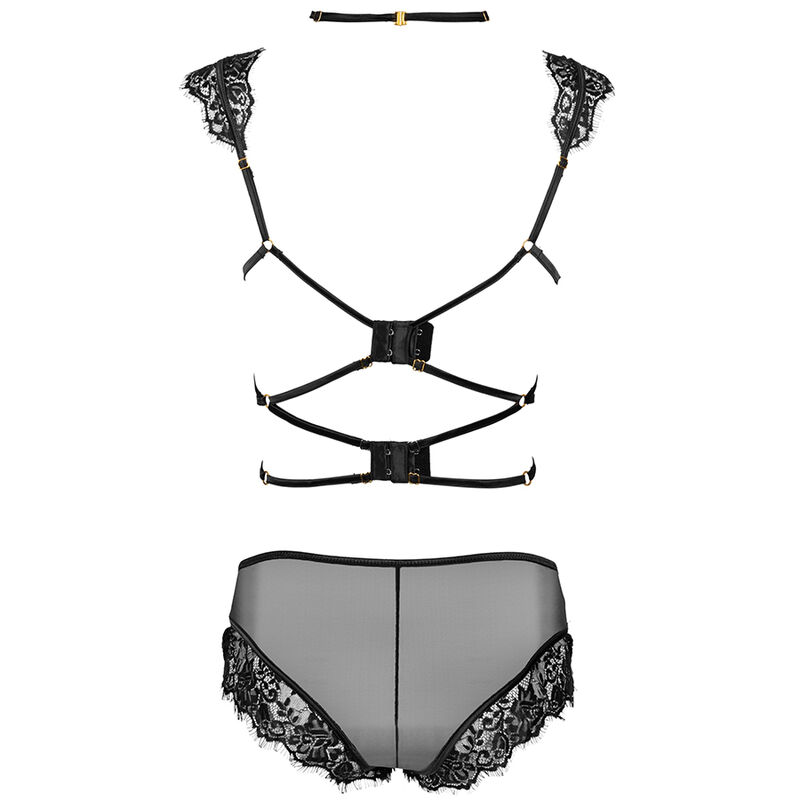 Ensemble dentelle palmenom noir soutien-gorge et culotte — LIVCO CORSETTI SETS