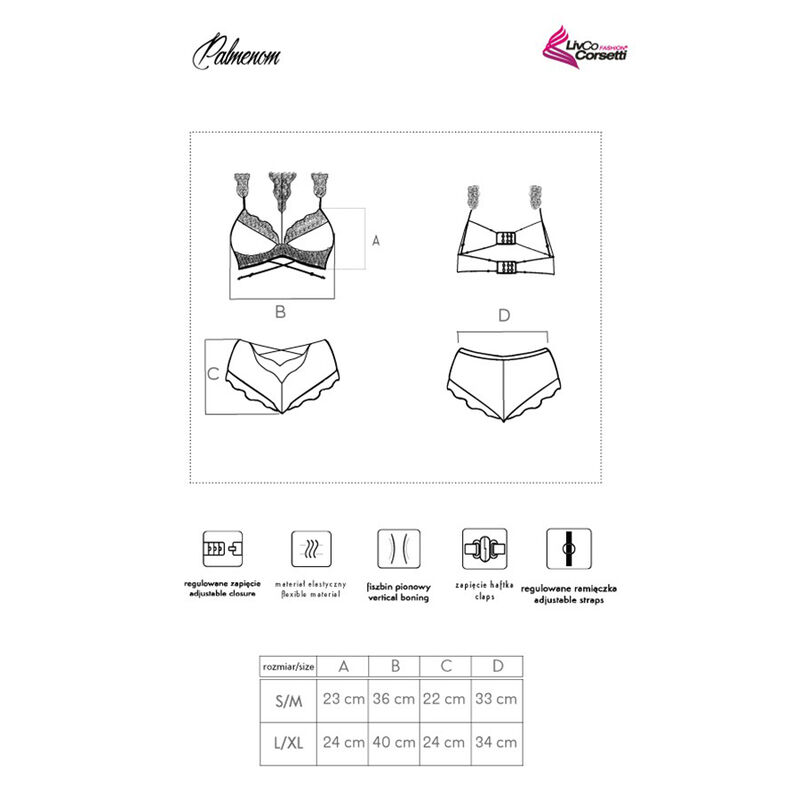 Conjunto de lingerie de renda preta — soutien-gorge e calcinha LIVCO CORSETTI SETS